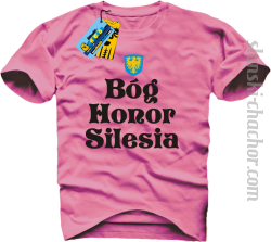 Bog Honor Silesia - koszulka męska z nadrukiem - różowy