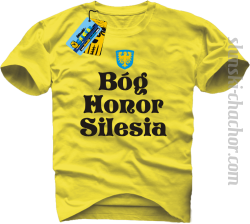 Bog Honor Silesia - koszulka męska z nadrukiem - żółty