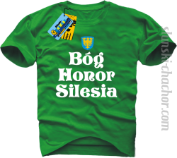 Bog Honor Silesia - koszulka męska z nadrukiem - zielony