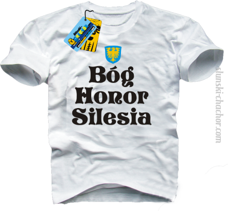 Bog Honor Silesia - koszulka męska z nadrukiem - biały