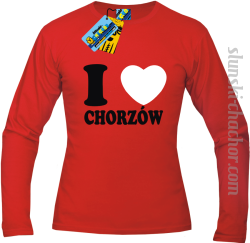 I love Chorzów longsleeve z nadrukiem - red