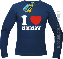 I love Chorzów longsleeve z nadrukiem - navy blue