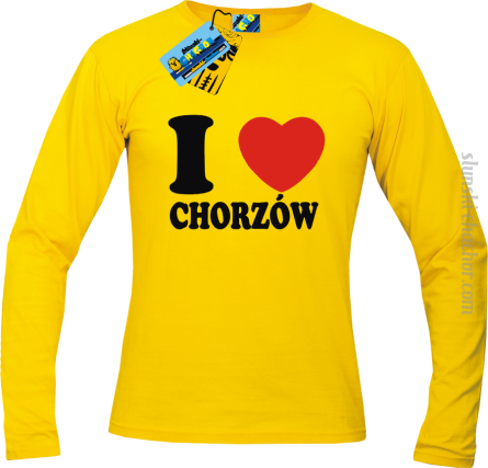 I love Chorzów longsleeve z nadrukiem - yellow