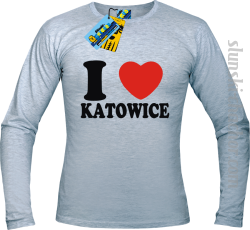 I love Katowice longsleeve z nadrukiem - ash