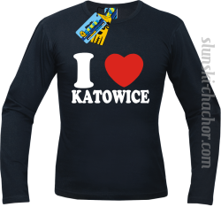I love Katowice longsleeve z nadrukiem - black
