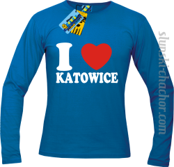 I love Katowice longsleeve z nadrukiem - blue