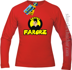 Gryfny farorz longsleeve z nadrukiem - red