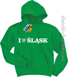 I love śląsk bluza dziecięca z nadrukiem - green