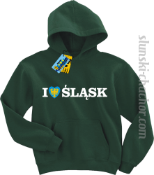 I love śląsk bluza dziecięca z nadrukiem - navy green