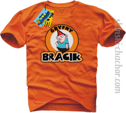Gryfny bracik koszulka męska z nadrukiem - orange