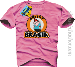 Gryfny bracik koszulka męska z nadrukiem - pink