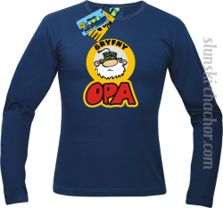 Gryfny opa longsleeve z nadrukiem - navy blue