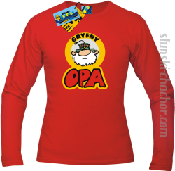 Gryfny opa longsleeve z nadrukiem - red