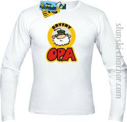 Gryfny opa longsleeve z nadrukiem - white