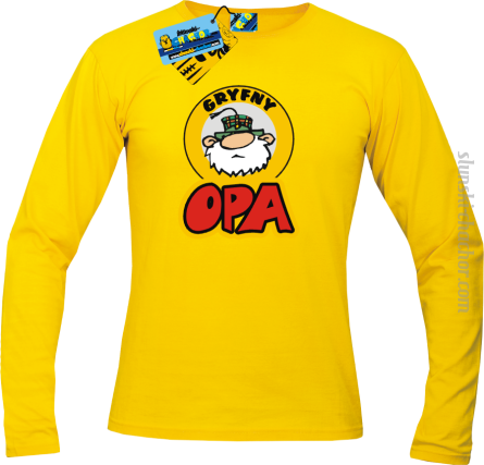 Gryfny opa longsleeve z nadrukiem - yellow