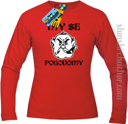 My se pogodomy longsleeve męska z nadrukiem - red