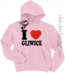I love Gliwice bluza dziecięca z nadrukiem - pink