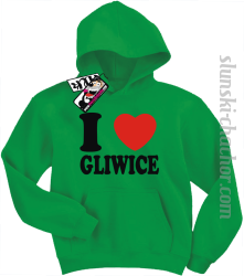 I love Gliwice bluza dziecięca z nadrukiem - light green