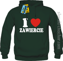 I love Zawiercie bluza męska z nadrukiem - green