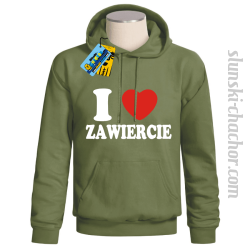 I love Zawiercie bluza męska z nadrukiem - khaki