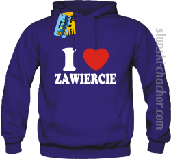 I love Zawiercie bluza męska z nadrukiem - purple