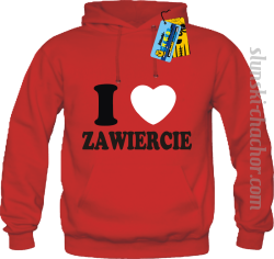 I love Zawiercie bluza męska z nadrukiem - red