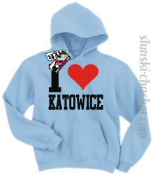 I love Katowice bluza dziecięca z nadrukiem - sky blue
