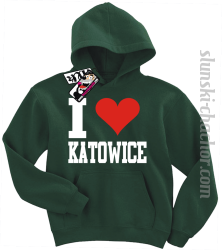 I love Katowice bluza dziecięca z nadrukiem - green