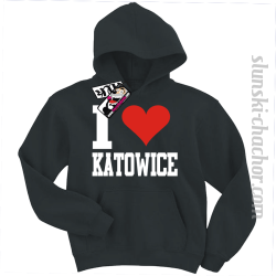 I love Katowice bluza dziecięca z nadrukiem - black
