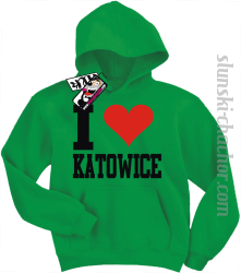 I love Katowice bluza dziecięca z nadrukiem - light green