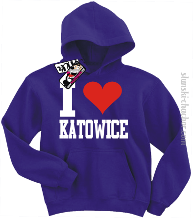 I love Katowice bluza dziecięca z nadrukiem - purple