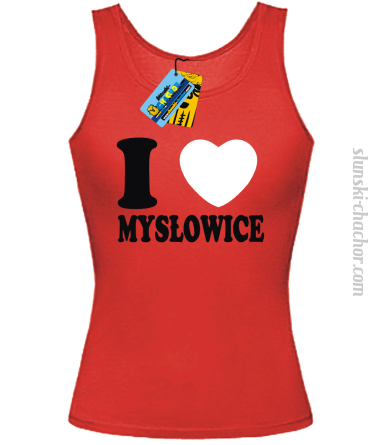 I love Mysłowice - top damski - czerwony