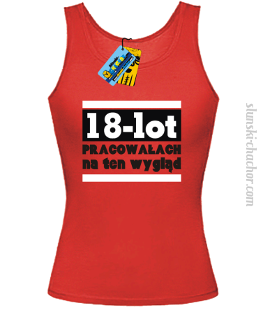 18 lot pracowałach - top damski - czerwony