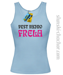 Fest fajno Frela - top damski - błękitny
