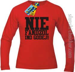 Nie fandzol ino godej longsleeve męska z nadrukiem-red