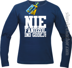 Nie fandzol ino godej longsleeve męska z nadrukiem- navy blue