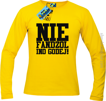 Nie fandzol ino godej longsleeve męska z nadrukiem- yellow