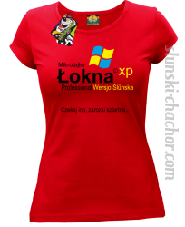 Mikrotajler Łokna XP Professional Wersjo Ślunska Czekej ino, zarozki sztartna - Koszulka damska red