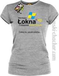 Mikrotajler Łokna XP Professional Wersjo Ślunska Czekej ino, zarozki sztartna - Koszulka damska melanż