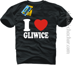 I love Gliwice koszulka męska z nadrukiem - black