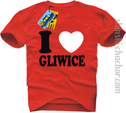 I love Gliwice koszulka męska z nadrukiem - red