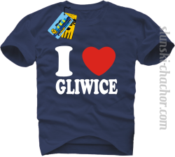 I love Gliwice koszulka męska z nadrukiem - navy blue