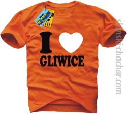I love Gliwice koszulka męska z nadrukiem - orange