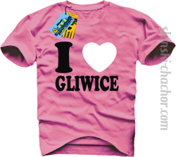 I love Gliwice koszulka męska z nadrukiem - pink