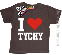I love Tychy koszulka dziecięca z nadrukiem - brown