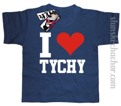 I love Tychy koszulka dziecięca z nadrukiem - navy blue