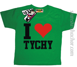 I love Tychy koszulka dziecięca z nadrukiem - green