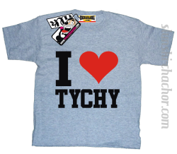 I love Tychy koszulka dziecięca z nadrukiem - ash