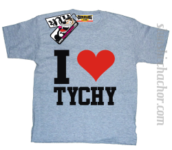 I love Tychy koszulka dziecięca z nadrukiem - ash
