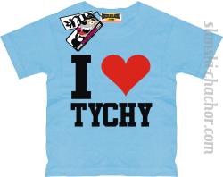 I love Tychy koszulka dziecięca z nadrukiem - sky blue